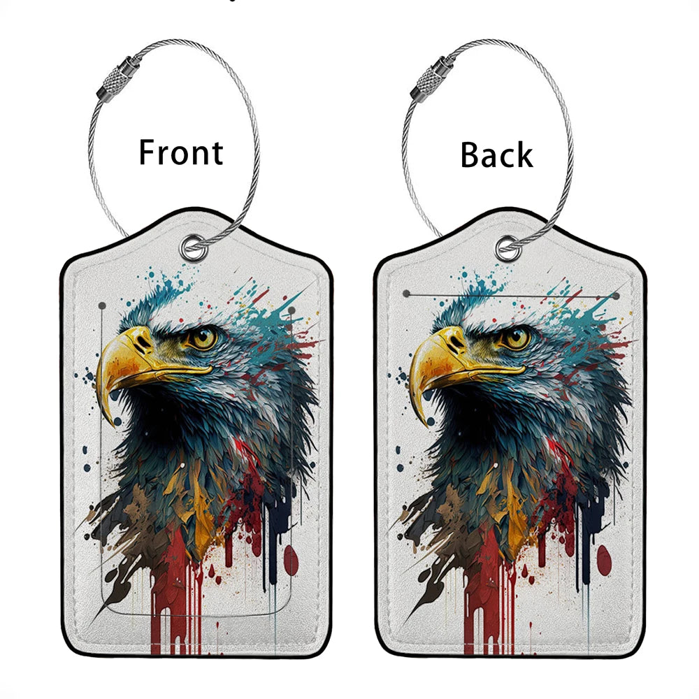 HOT SALE Cute animals Leather Business Luggage Tag Suitcase Address Label Luggage Boarding Case Label Name ID Address Clip