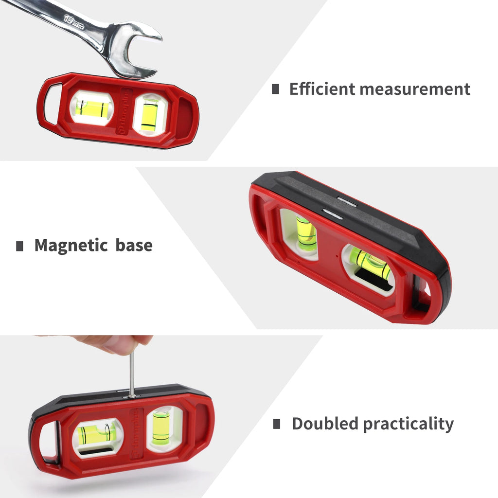 100mm Mini Pocket Level Magnetic Horizontal Vertical Spirit Leveler Tool Woodworking Portable Bubbles Ruler Length