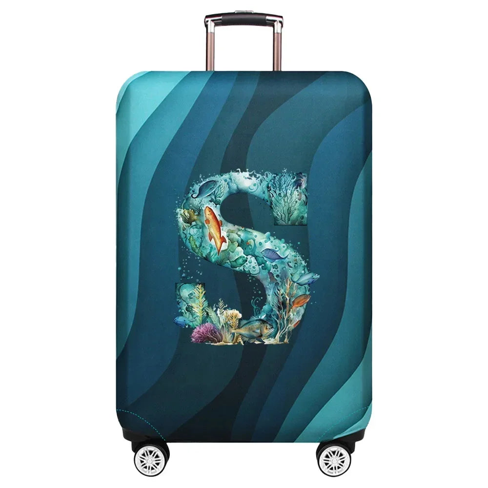 Elastic Fish Letter Series Luggage Protective Cover Suitable for 18-32 Inch Bag Suitcase Covers Trolley Cover Travel Accessories