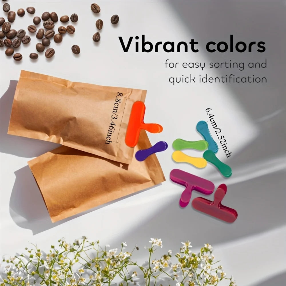 5pcs Stainless Steel and Plastic Rainbow Clips Random Color Set,Suitable for Kitchen, Home Organization.Multifunctional Fixer