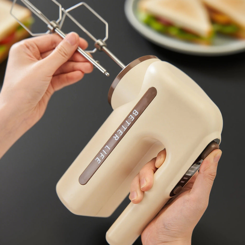 ONEKA Cordless Electric Handheld Mixer 5 Speed With Two Detachable Whisks For Kitchen Baking Starter Kit Gift Idea