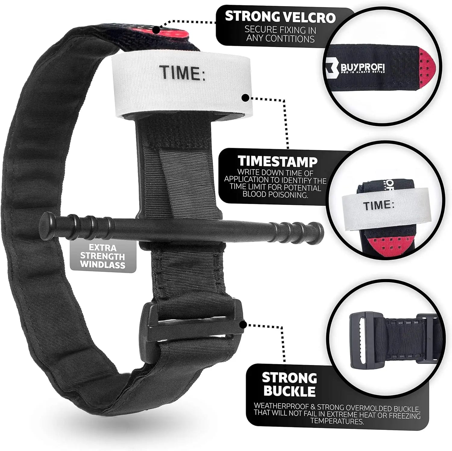 Tourniquet Emergency Tactical Emergency Strap Single Handed Medical First Aid Equipment for Hiking Camping Travel Outdoor Sports
