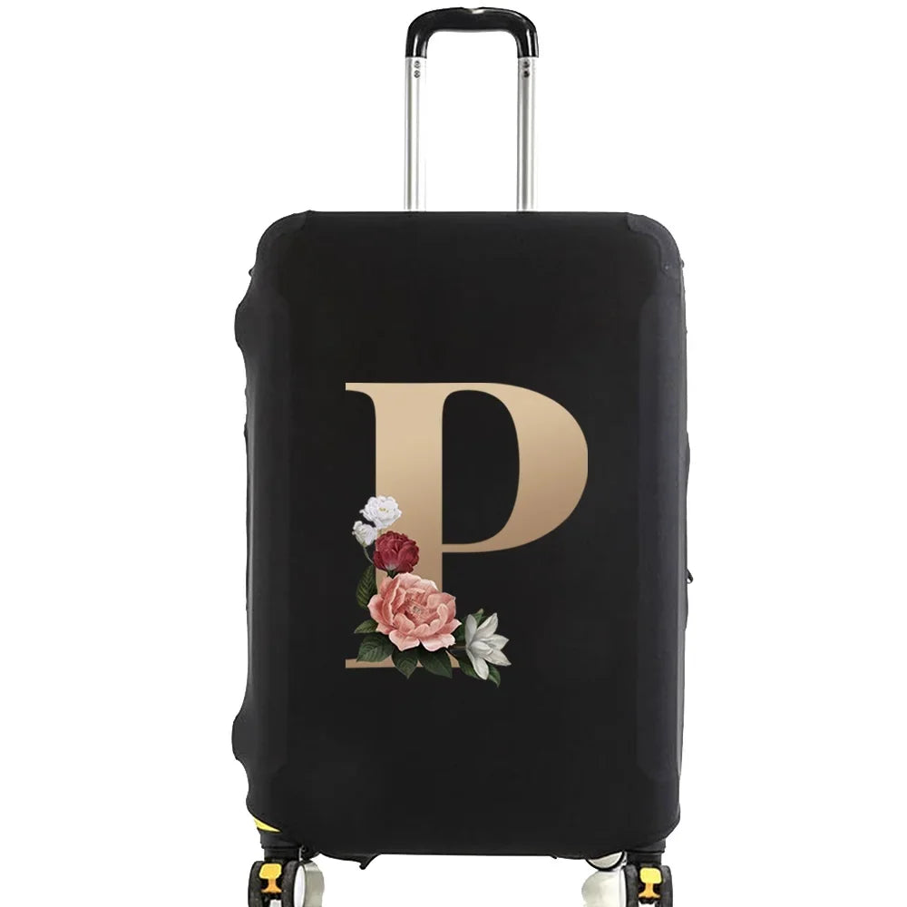 Travel Suitcase Protective Covers Thick Elastic Luggage Cover Protector for 18"-28"Baggage Travel Bag Case Gold Letter Printed