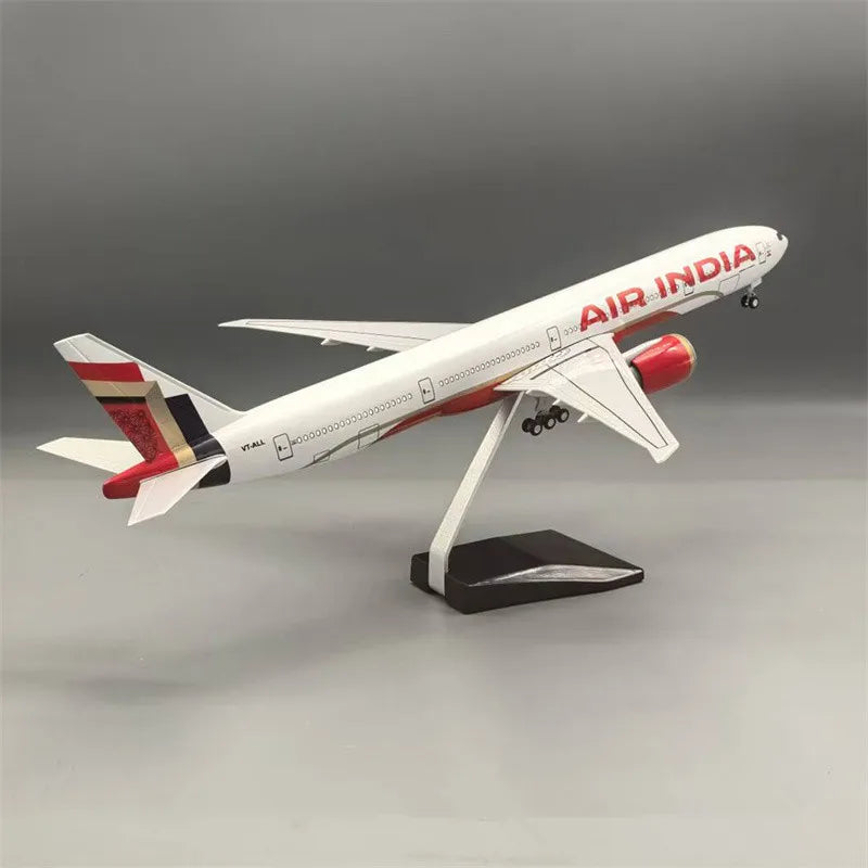 1:157 Scale 47cm Air India 777 Plane Model Resin Diecast Airplanes With Landing Gear Collection Display Decoration Gifts