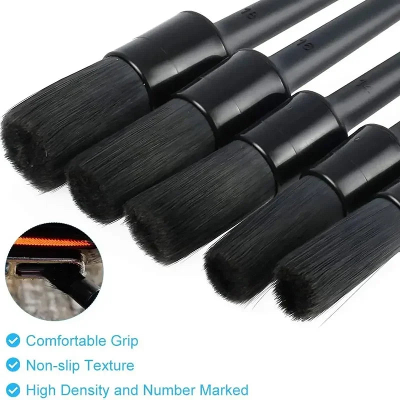 1/5x Car Detailing Cleaning Brushes Soft Detail Brush Wheel Cleaner Auto Dust Removal Brush Car Interior Exterior Accessories