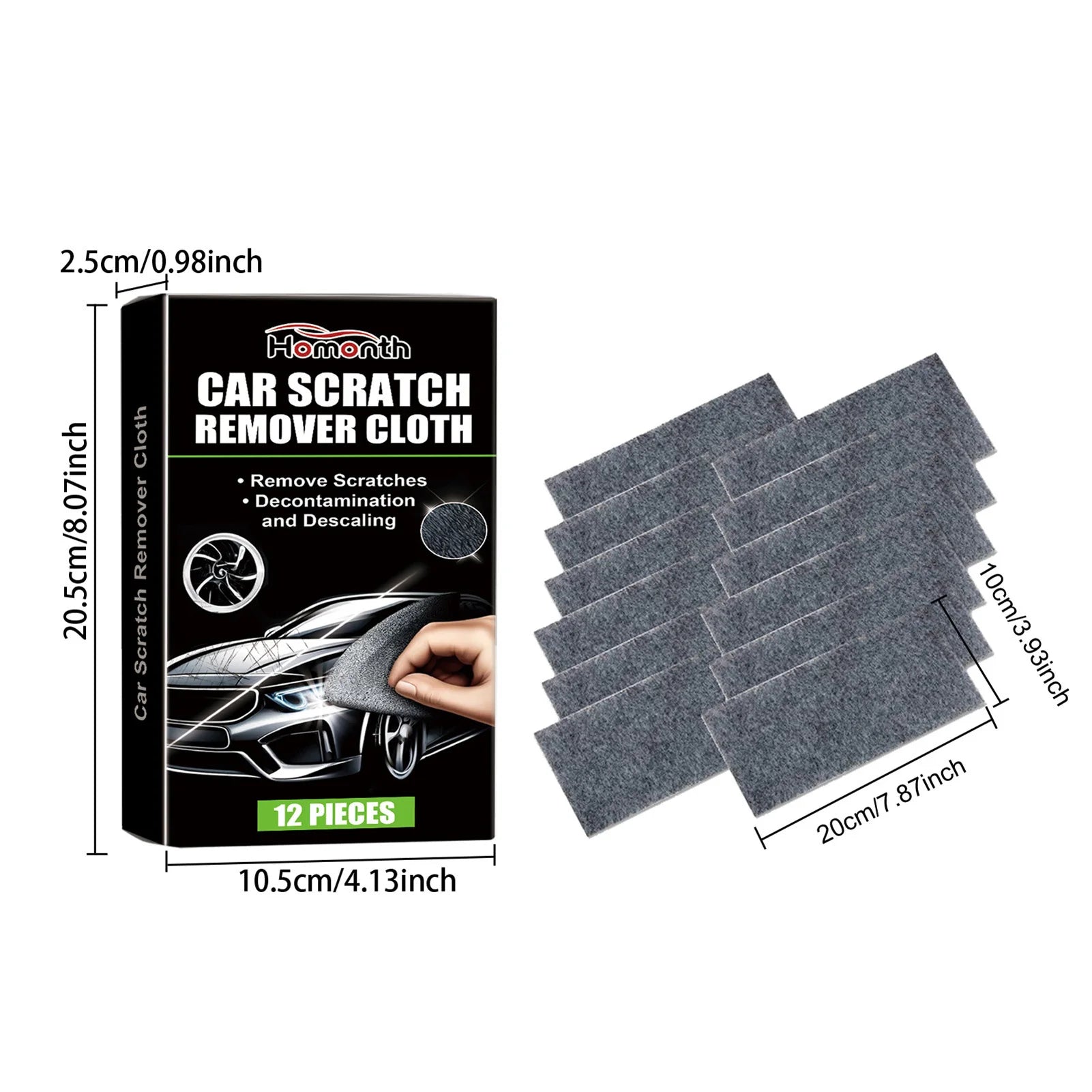 12pcs Car Scratches Remover Cloth Easy to Use Lightweight Scratch Cleaning Maintenance Suitable for All Kinds of Cars
