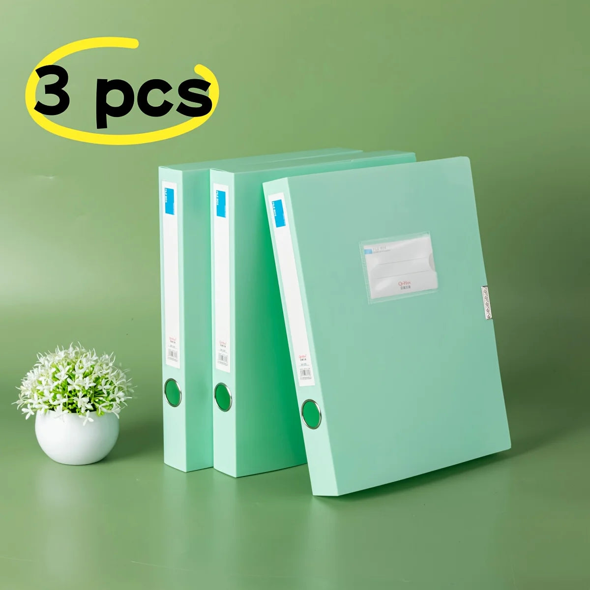 3pcs Large Capacity Plastic File Boxes for Office Use - Document, Personnel Records, Financial Accounting, and Invoice Storage