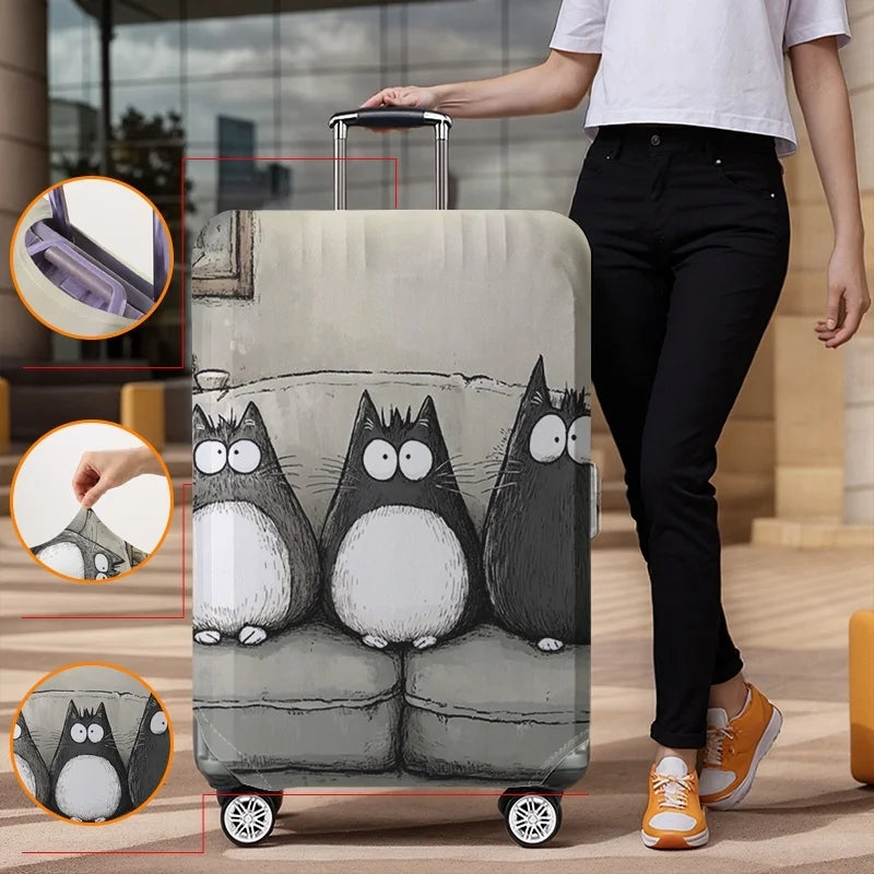 Totoro pattern luggage protection cover, suitable for 18-32 inch luggage covers, luggage handle gloves, travel accessories