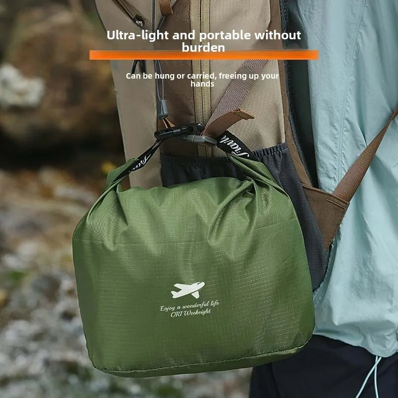 Roll Top Travel Storage Bags 420D Oxford Waterproof Stuff Sacks for Camping Hiking Gear Dirt Proof Packing Pouches Clear Green