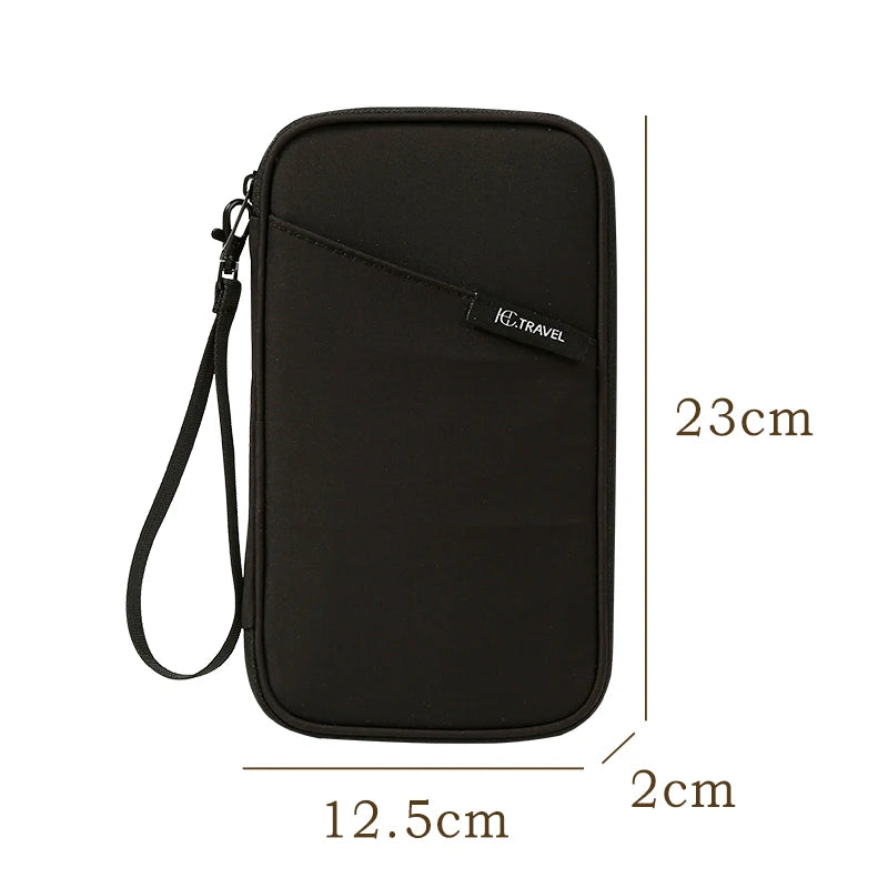 Family RFID Blocking Passport Holder Wallet Storage Bag- Travel Document Organizer with Credit Card Case Essential Travel Bag