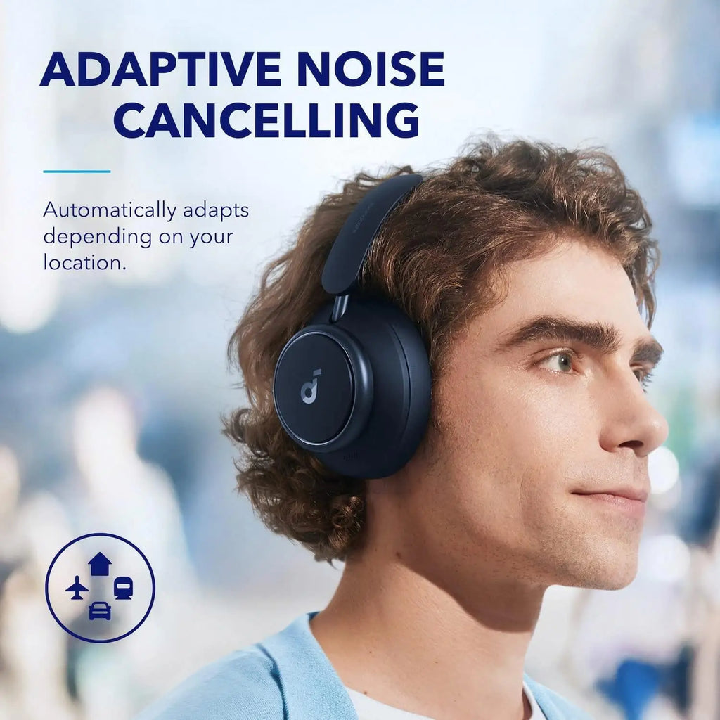 Anker Space Q45 Soundcore Multi Mode Active Noise Cancelling Headphones Wireless Wired Gaming Blue Tooth