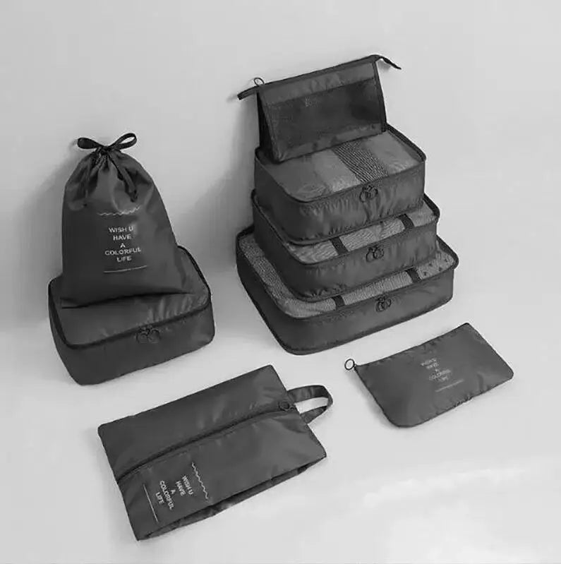 8 Set Packing Cubes for Suitcases Travel Luggage Packing Organizers Underwear Storage Bag Organizer Bag Set for Man and Women