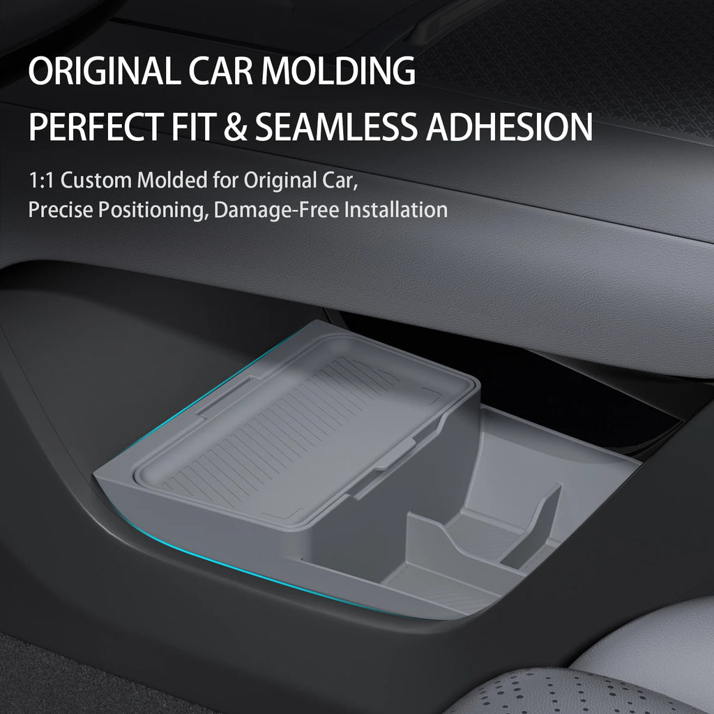 For ZEEKR 7X 2026 The storage box below the center console Double-layer silicone storage box Car interior accessories
