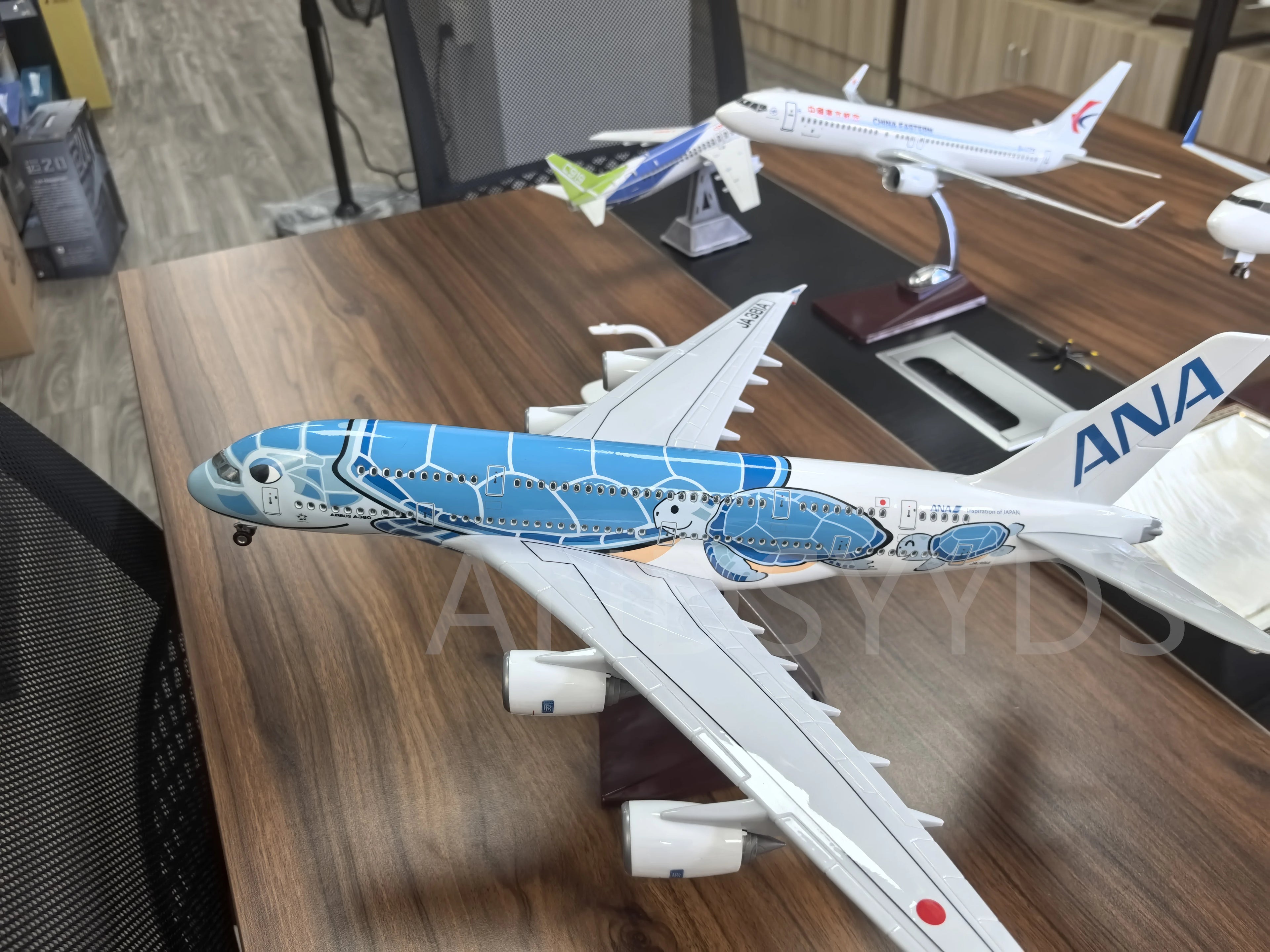 1:160 47CM Japan Air ANA Toys Airbus A380 Model Plane Cartoon Sea Turtle Airlines Diecast Airplane Aircraft for Decoration