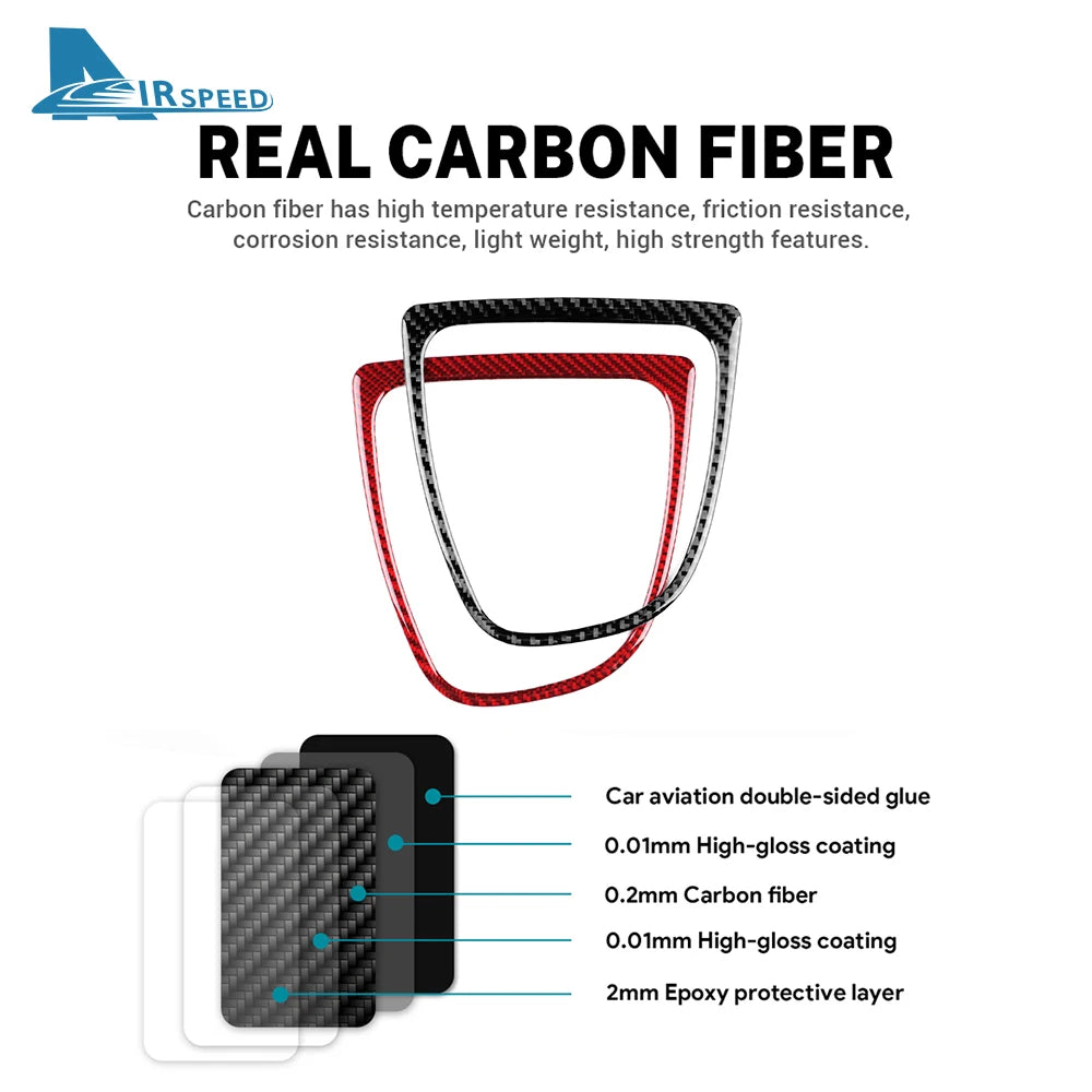Real Soft Carbon Fiber Sticker For Renault Clio 4 2013 2014 2015 2016 2017 2018 LHD RHD Car Gear Outer Shift Frame Interior