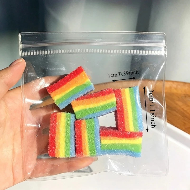 Squishy Rainbow Strip Stress Ball Squeeze Toys Soft Rainbow Sour Candy Stretchable Fidget Toy Stress Relief  Decompression Toy