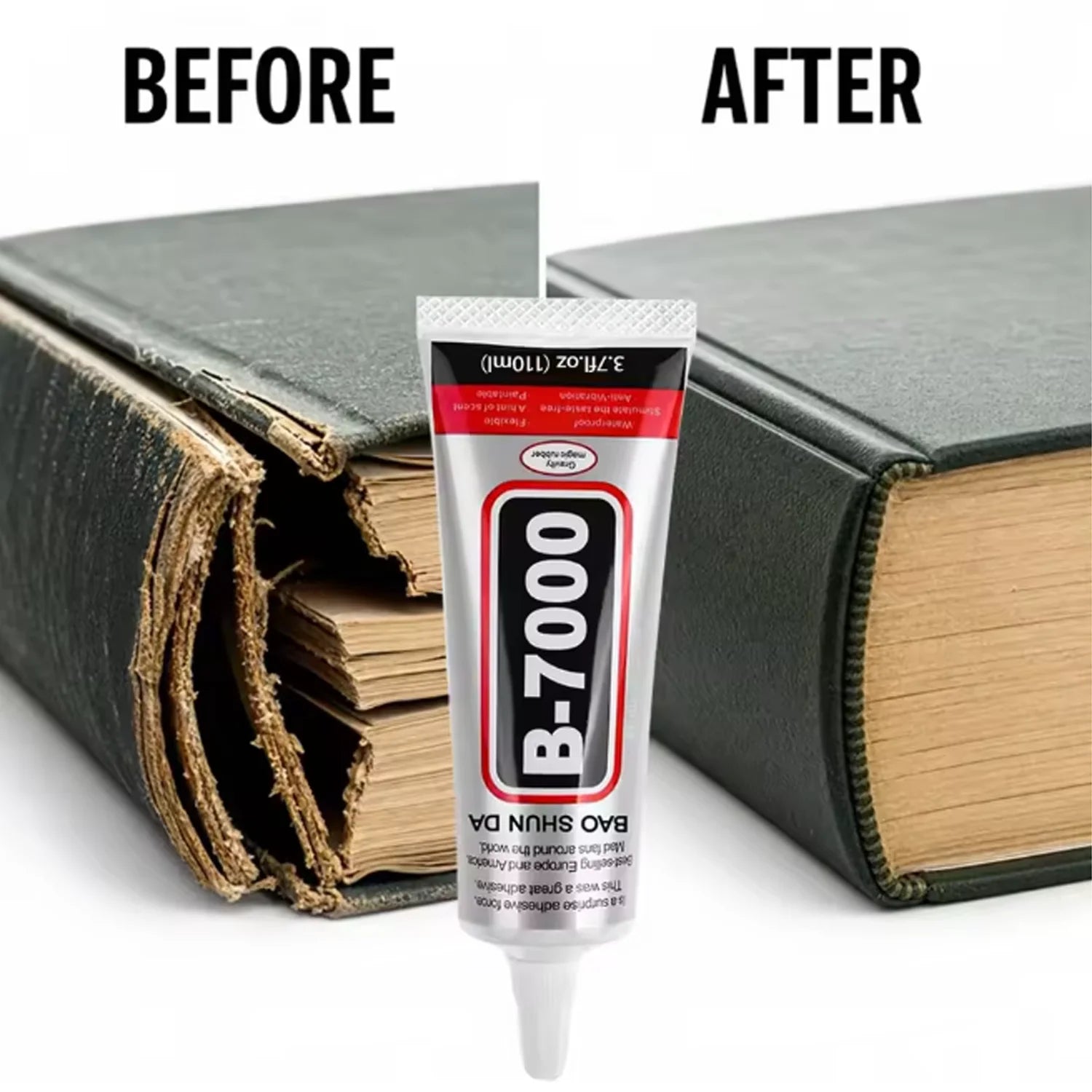 B-7000 Fabric Glue Permanent, Fabric Glue for Patch, Clear Fabrics Adhesive,Permanent Washable,for All Cotton, Denim, Polyester.