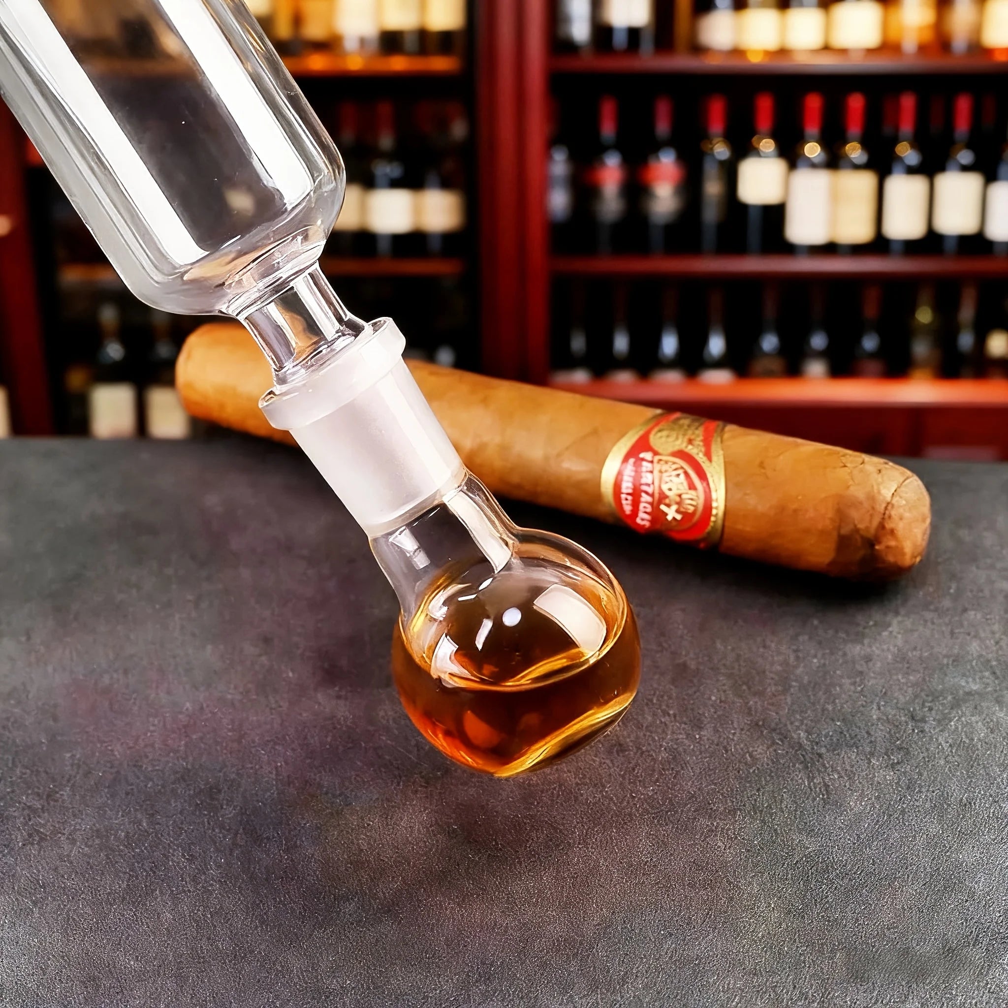 Cigar Tube Moisture Retention Box, Cigar Flavor Injector, Optional with Or Without Ball Base, with Wooden Stopper, Cigar Aroma