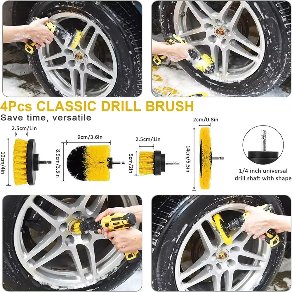 KUNAISI Car Cleaning Kit Detailing Brush Set Car Polish Pads Car Cleaning Brush For Car Air Vents Rim Dirt Dust Clean Tools