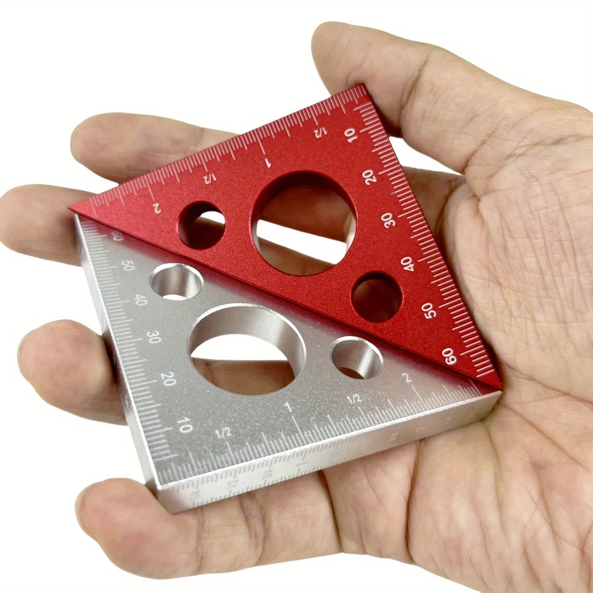 Aluminum Right Angle Ruler Woodworking Ruler Triangle Ruler Scales Machinist Carpenter's Square Height Measuring Tools Gauge