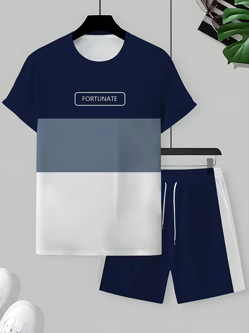 2026 Summer New Men's Short-Sleeved Set with 3D Letter Pattern Print for Street Casual Fashion Comfortable and Soft