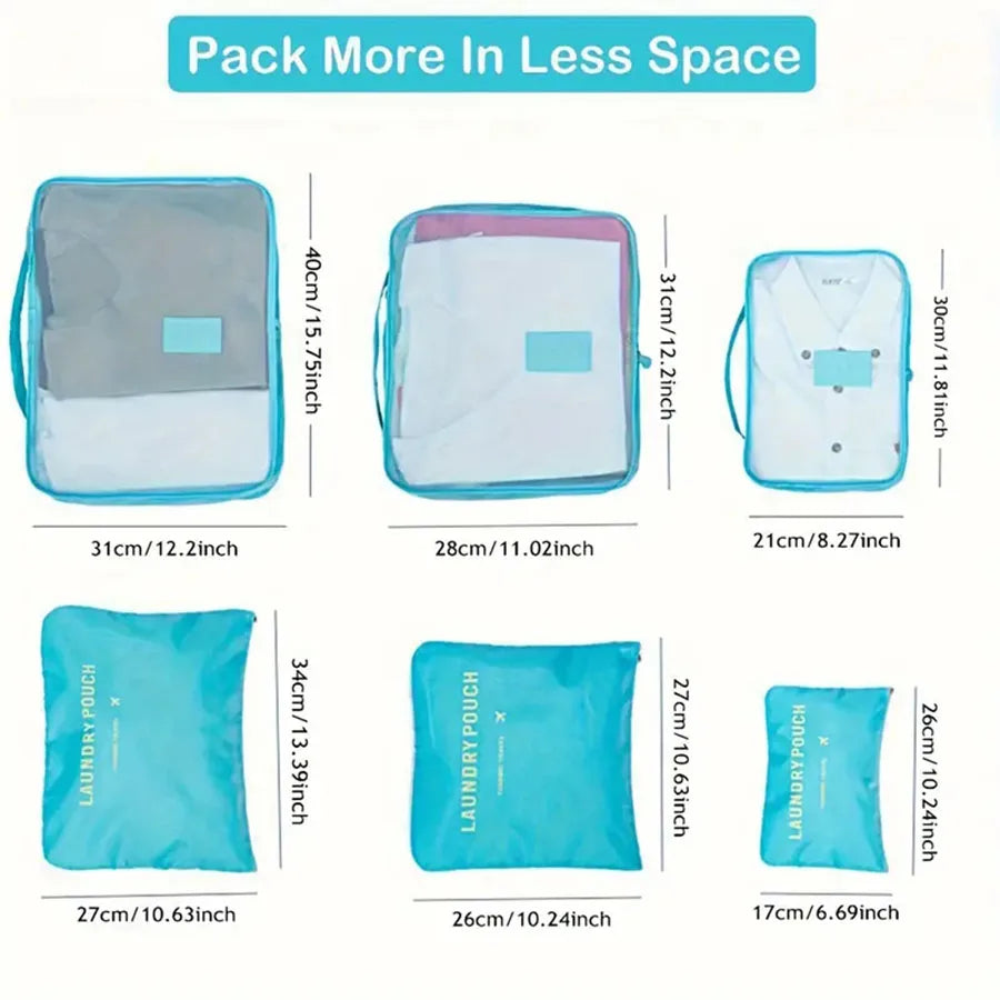 6pcs Travel Organizer Storage Bags Portable Travel Suitcases Organizer Travel Bag For Women Luggage Organizer Clothes Shoes Bag