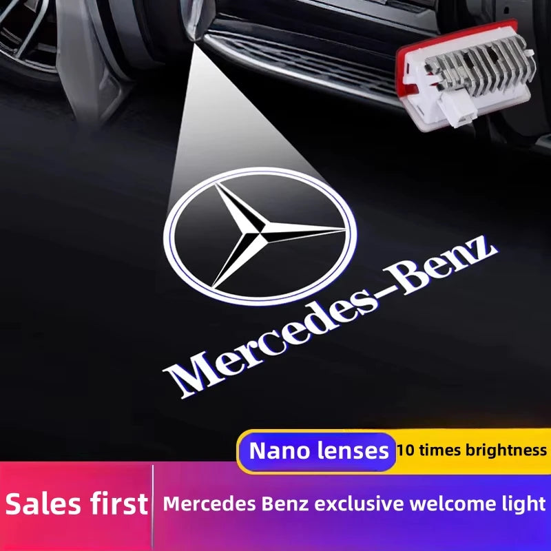 2Pcs Car LED Welcome Projector Light Door Lamp For Mercedes Benz W212 W205 AMG ML W166 W176 W177 W213 W246 GLB GLC GLA GLE1 GLS