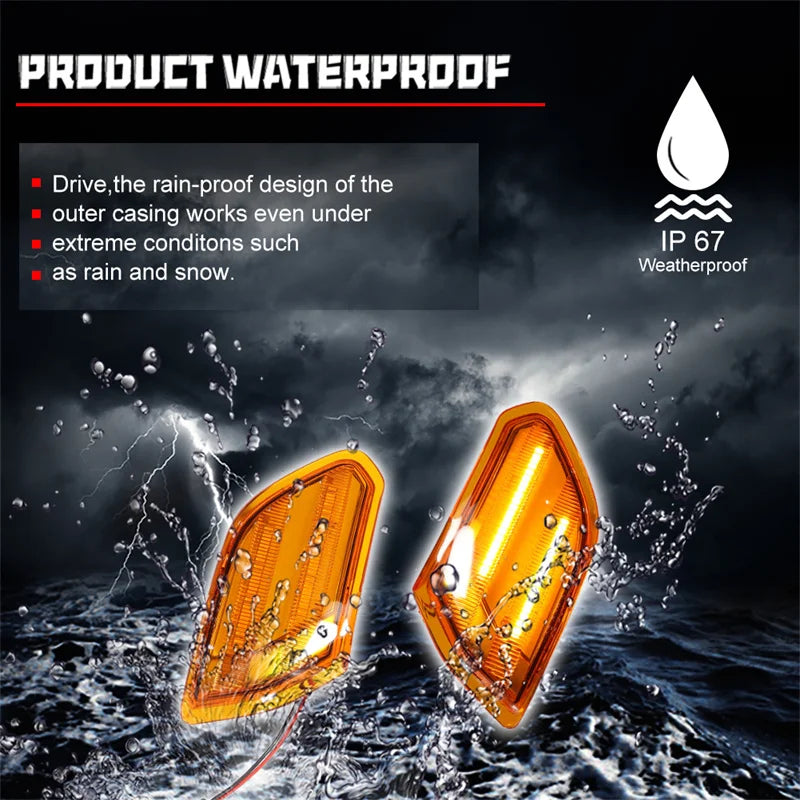 Amber LED Car Front Fender Side Marker Lights For Jeep Wrangler JL 2018-up For Jeep Gladiator JT 2020-up Turn Signal Lights 12V