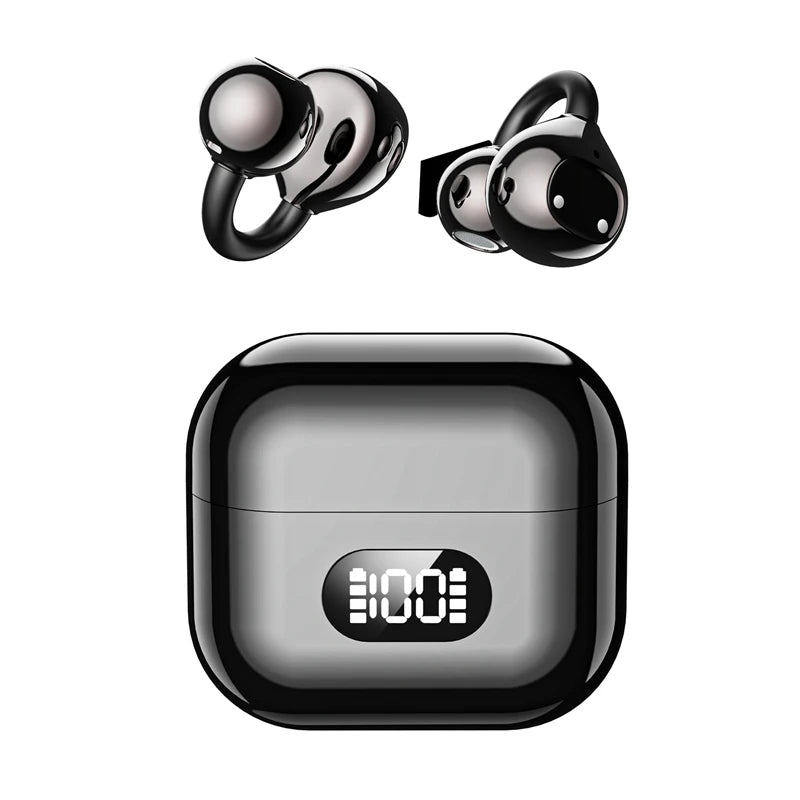 X62 Smart TWS Ear Clip Bluetooth Headphones Digital Display 150 Language Translation 30H Battery Open Ear Design for Sports 2026