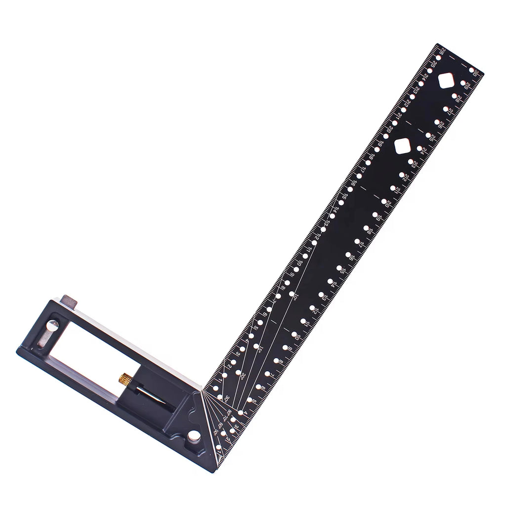 XMSJ 30CM Precision Marking Right Angle Ruler 45/90 Degree Hole Angle Ruler Industrial Scribe Marking Angle Gauge Woodworking