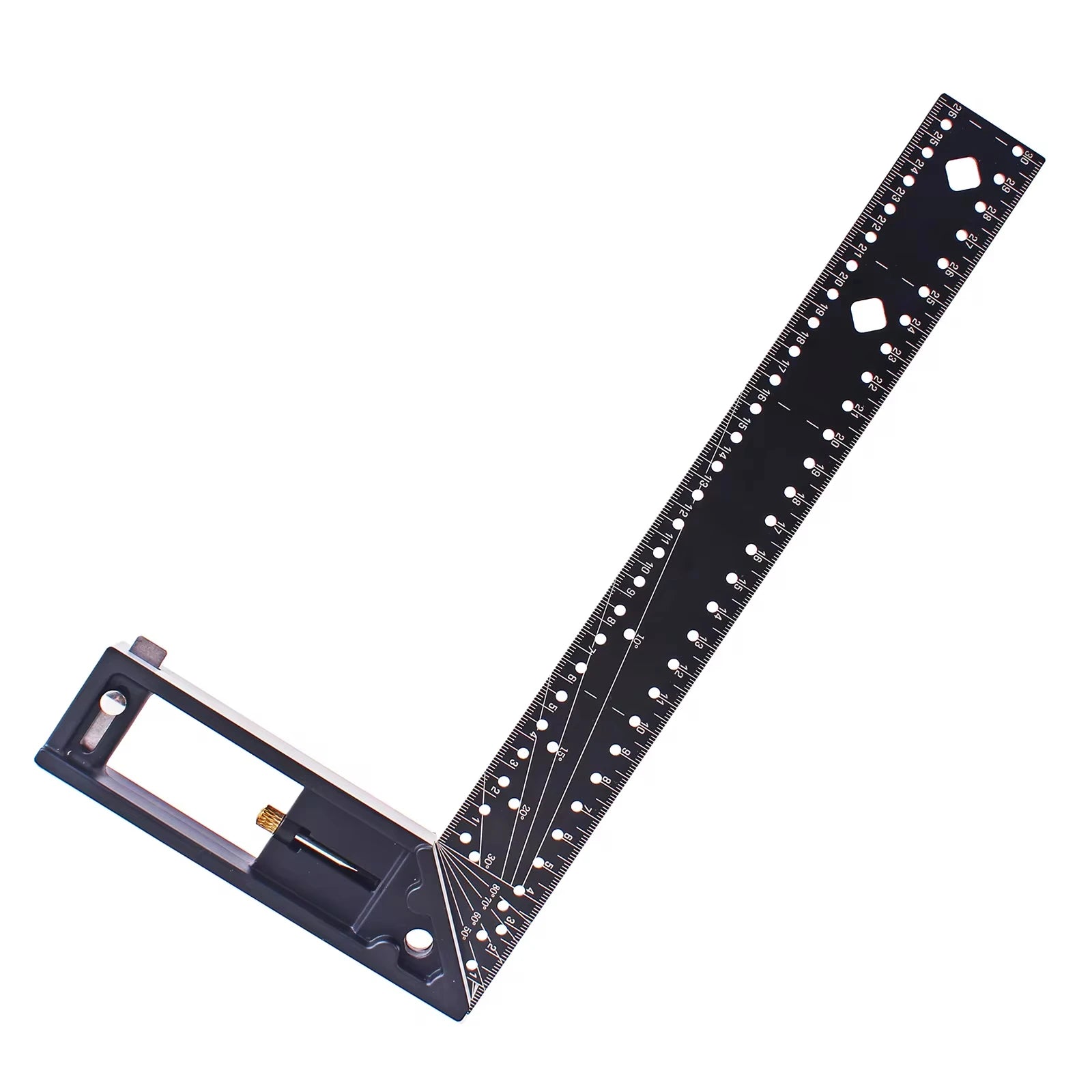 XMSJ 30CM Precision Marking Right Angle Ruler 45/90 Degree Hole Angle Ruler Industrial Scribe Marking Angle Gauge Woodworking