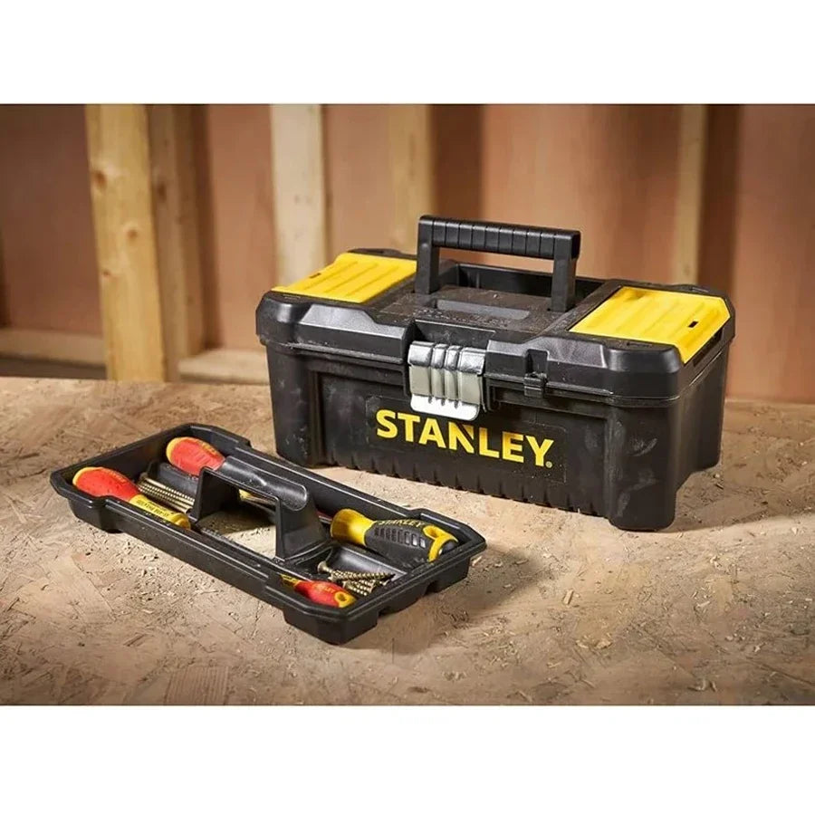 Stanley STST1-75515 Toolbox "Essential" with Metal Latches Portable Plastic Essential Toolbox with Removable Tray