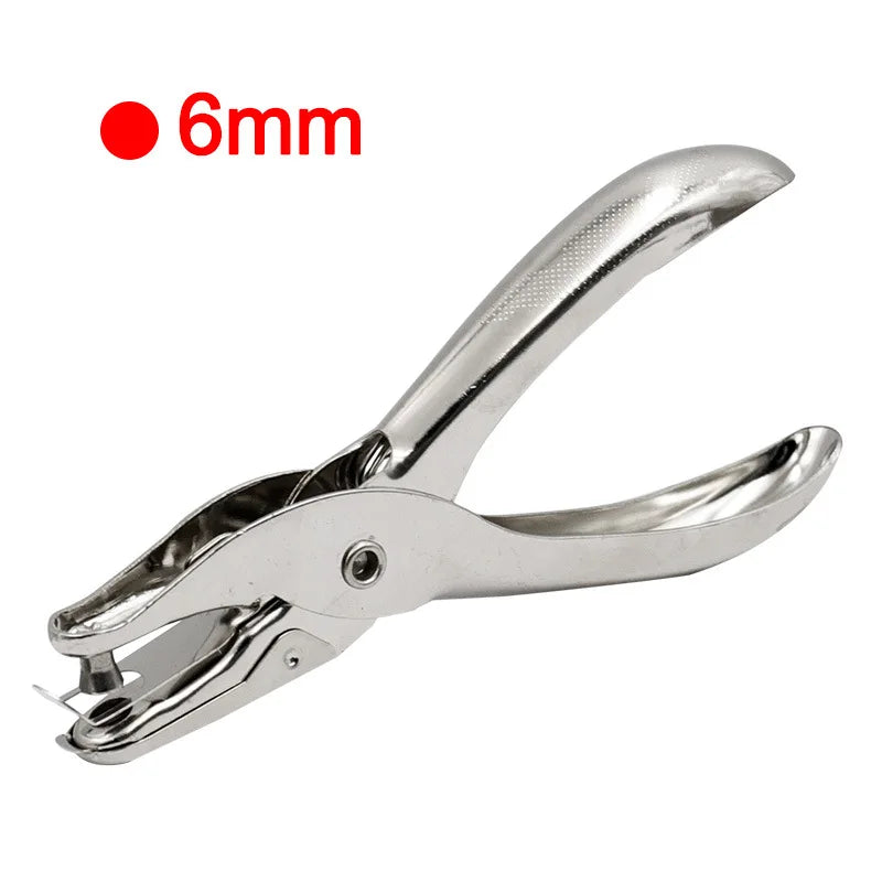 1pcs 3mm/6mm Mini Stainless Steel Punch Single Hole Punching Pliers Hand Press Pliers Binding Ticket Checking Punch