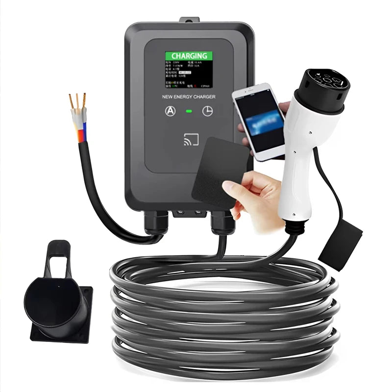 NEW EV Wallbox 5M 7KW 32A Charging Station Car Home EV Wallbox Electric Car EV Wallbox With 5M Cable Charge by card/Charge now