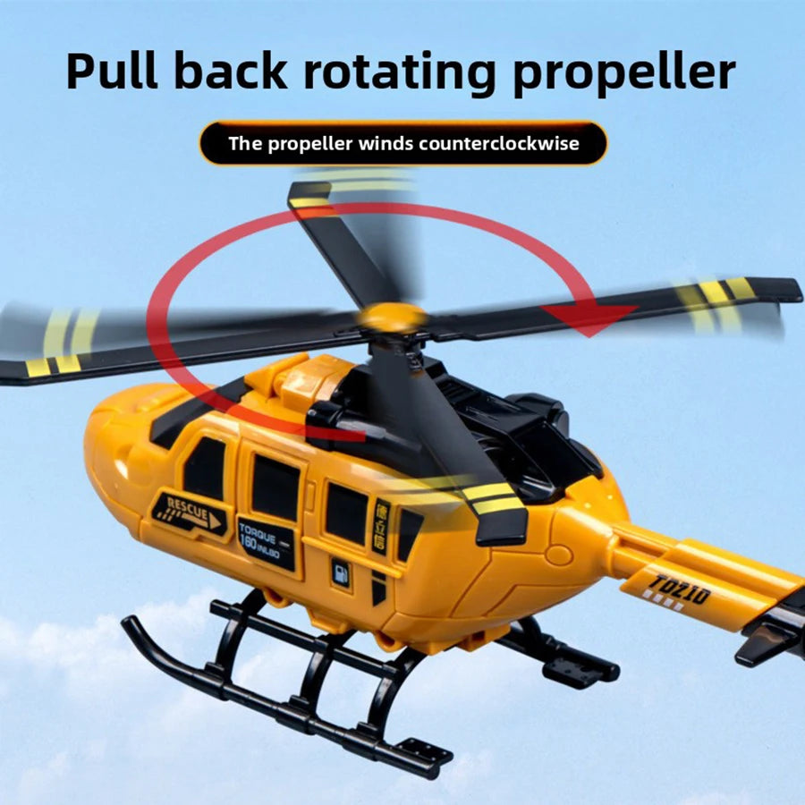 1pcs- Child Diy Helicopter Blocks Buiding Model Rotating Propeller Fighter Simulating Rescue Aircraft Boy Birthday Gift