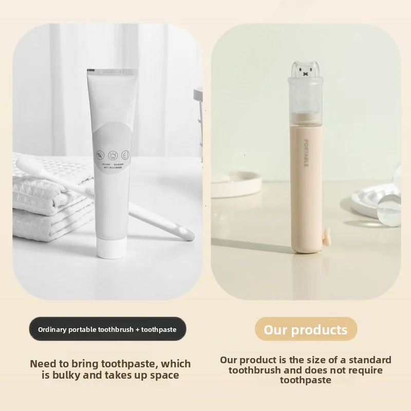 2-in-1 folding toothbrush set - Small and convenient - Essential for business 1 piece - Convenient toothbrush travel container