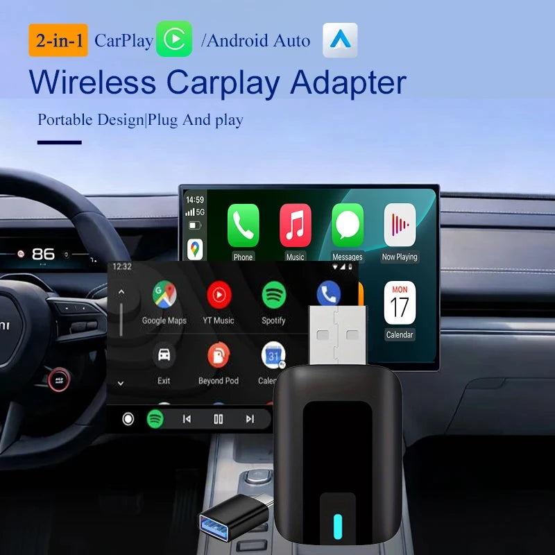 TrolinkTek Wireless CarPlay Dongle, Wired to Wireless USB Adapter Plug and Play, Auto Reconnect, Low Latency with 5GHz WiFi Bluetooth, Support Siri Steering Control for Cars with Factory Wired Apple CarPlay