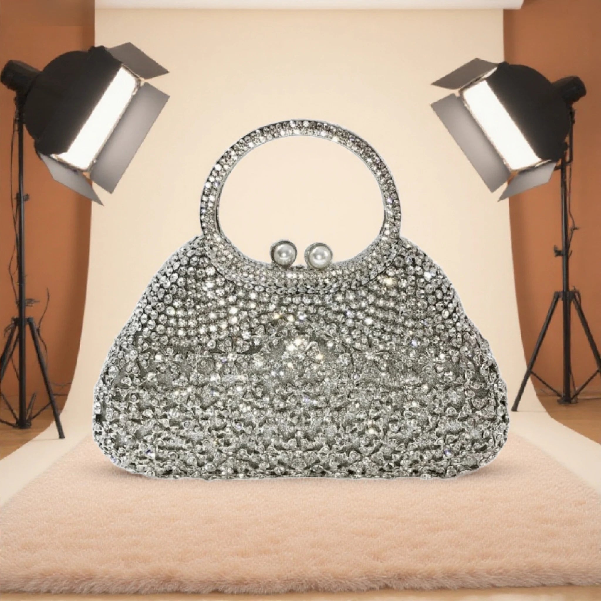 2026 Sparkly Diamond Dinner Bag Hollow Rhinestone Banquet Clutch Bag Women Evening Party Wedding Bridal Purse Rhinestone Handbag