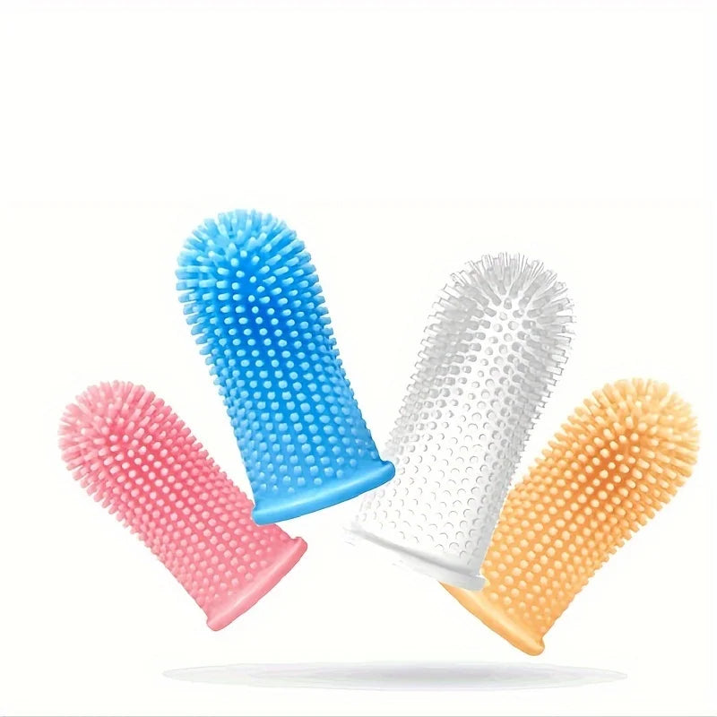 4PCS Ultra-Soft Pet Finger Toothbrush for Cats and Dogs, Gentle Teeth Cleaning & Oral Care Tool