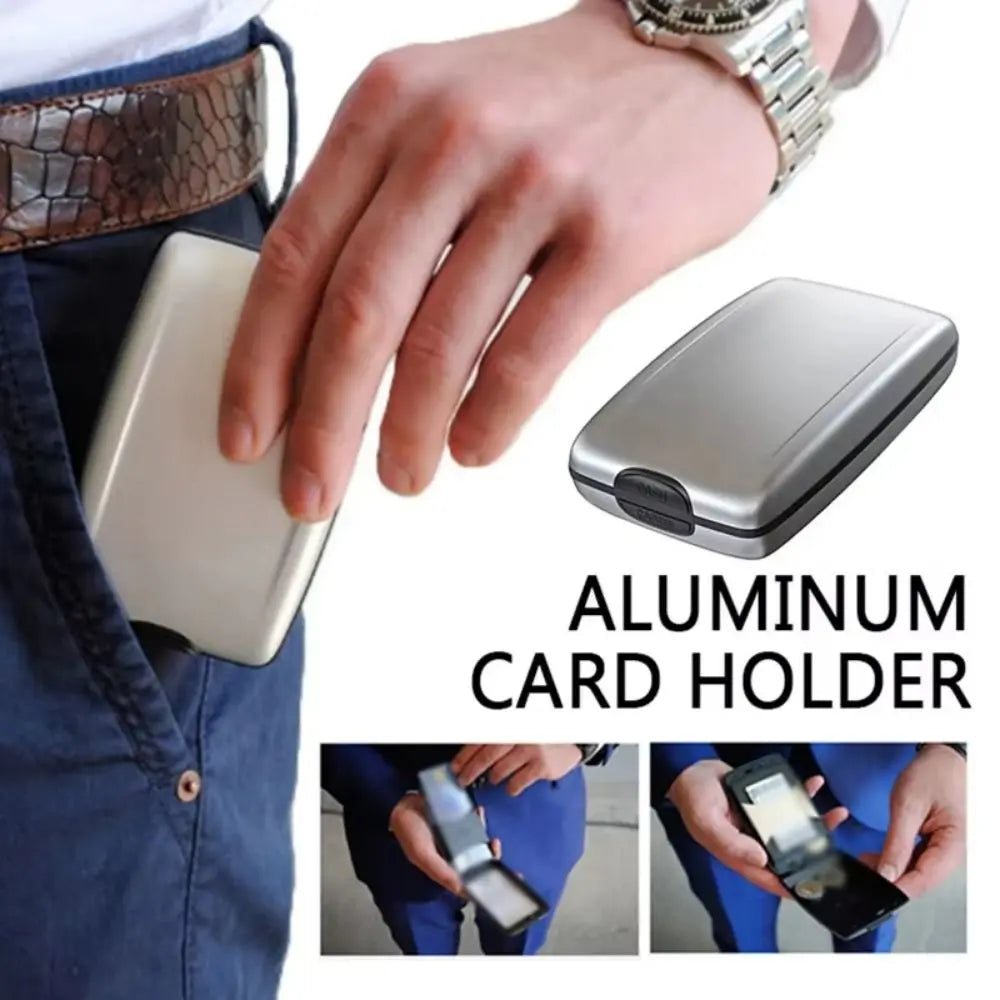 Large Capacity Credit Cards Holder Card Case Anti-Theft Passport Wallet Lightweight Aluminum Alloy RFID Blocking Wallet