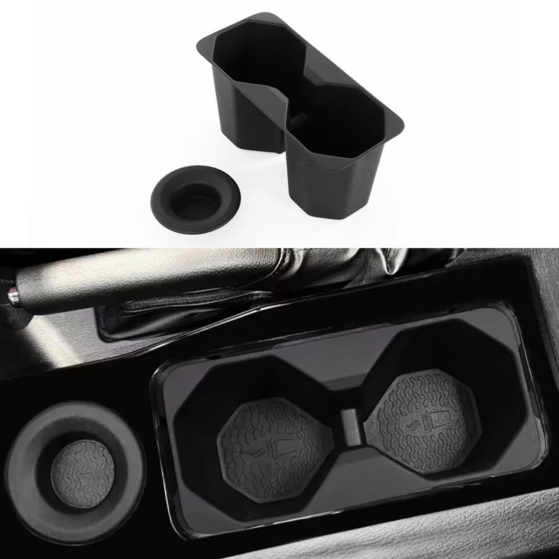 For Mitsubishi Triton L200 2024 2025 TPE Removable Center Console Cup Holder Anti-Slip Waterproof Cup Holder Car Accessories