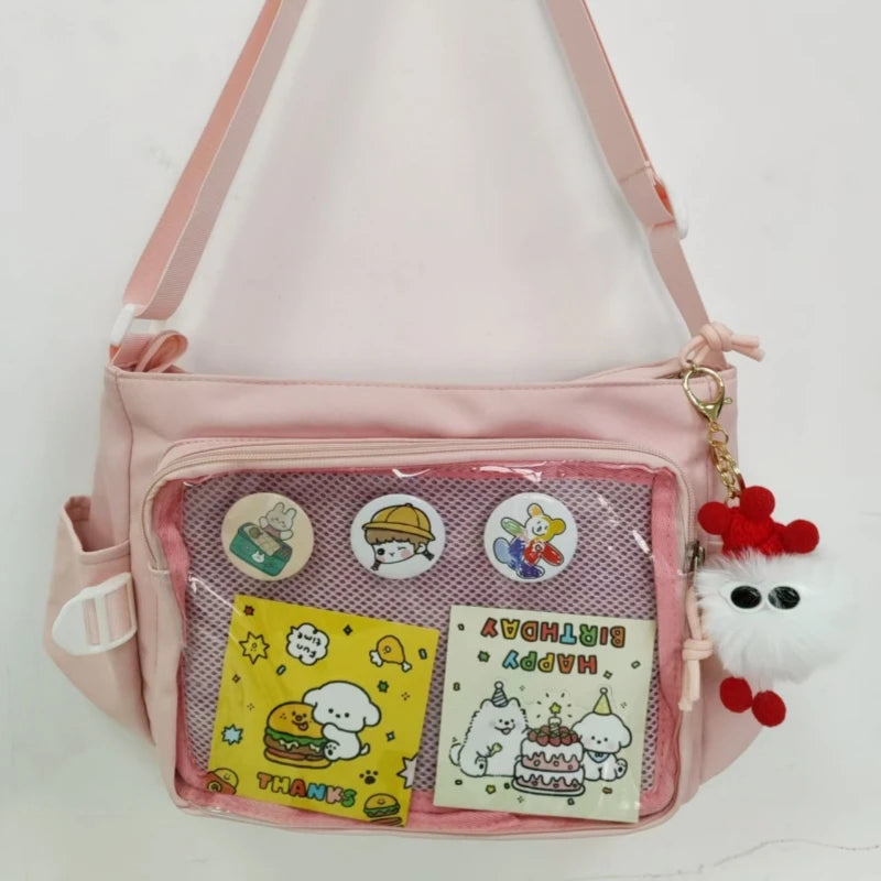 College Style Crossbody Bag with Large Capacity for Class Book Carrying Mailman Bag for Girls Casual Shoulder Crossbody Bag