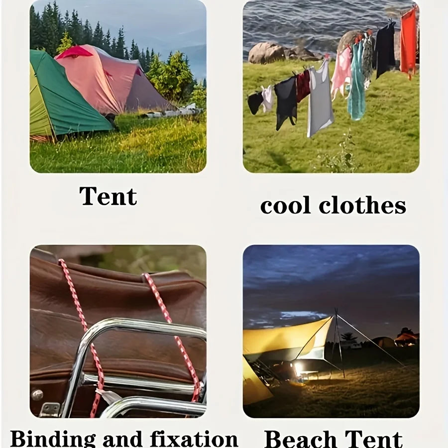 10m Random Color Thickened Nylon Clothesline Portable Drying Rack Suitable for Laundry and Bedding for Balcony Sunbathing