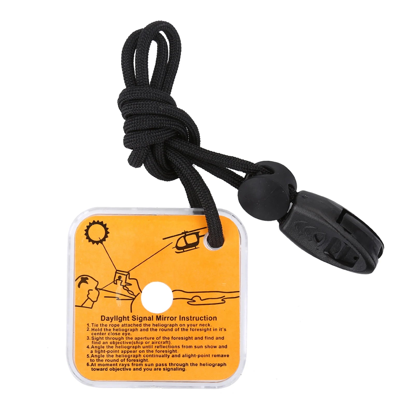 Outdoor Survival Emergency Signal Mirror Acrylic High Reflective Aim Indicator with Lanyard Rescue Reflector Tool for Camping