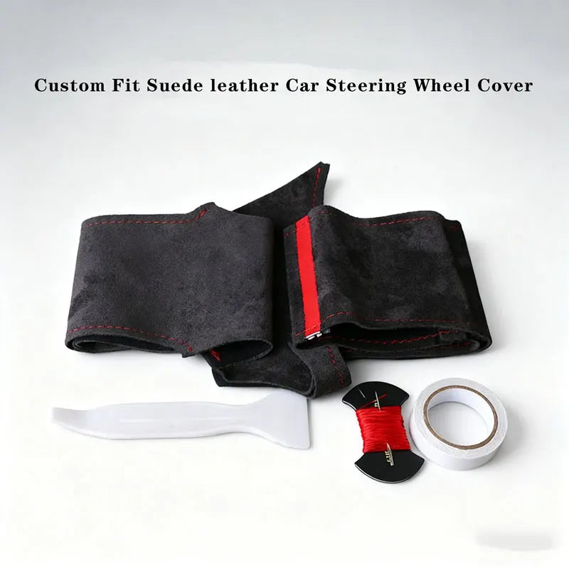 Custom Suede Leather Car Steering Wheel Cover For Volkswagen VW Golf 4 Passat B5 1996-2003 Seat Leon 1999-2004 Polo 1999-2002