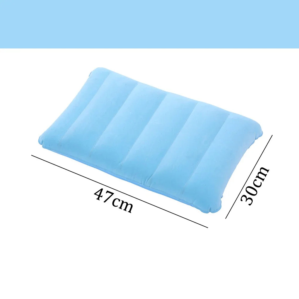 47x30cm Portable Inflatable Travel Pillow Soft Air Cushion for Plane Beach Office Outdoor Headrest Neck Back Support Sleep Aids