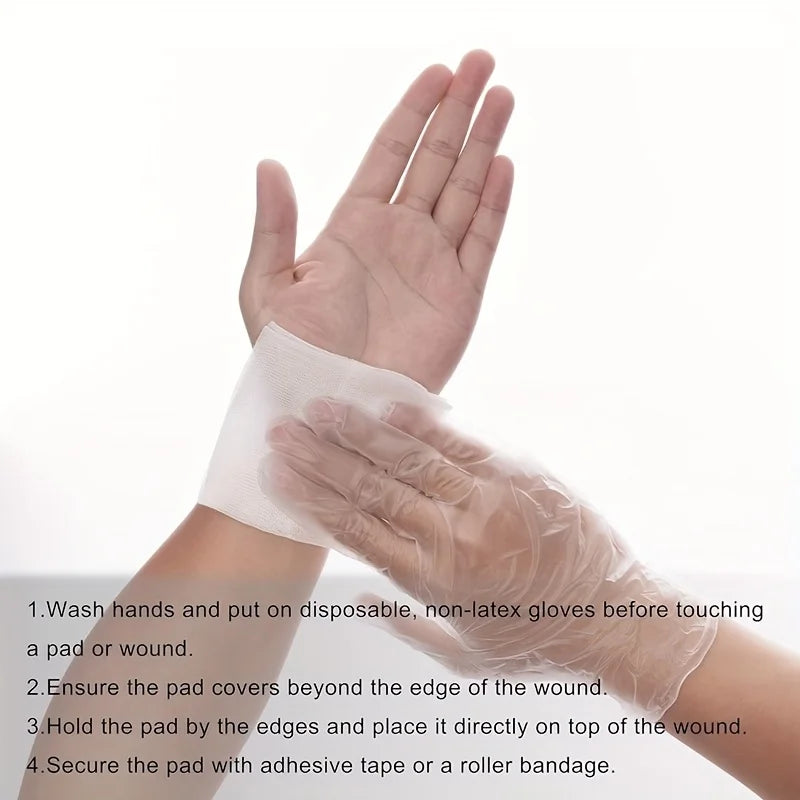 10Pcs Sterile Gauze Pads 7.62x7.62cm Individually Packed Highly Absorbent Soft Non-Woven for Wound Care First Aid Refill