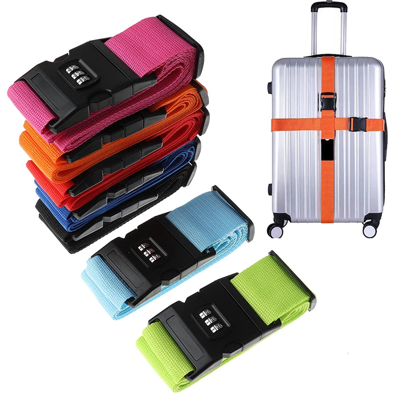 1Pcs Nylon Luggage Strap Adjustable Travel Suitcase Buckle Strap Baggage Belt Travel Accessorises Suitcase Packing Seat Belt