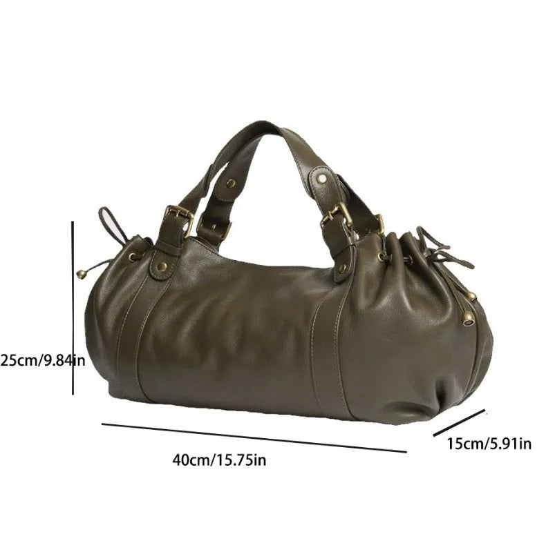 Sac à main à bandoulière Simple pour femmes, sac Boston élégant et polyvalent, sac de travail intérieur en Polyester doux