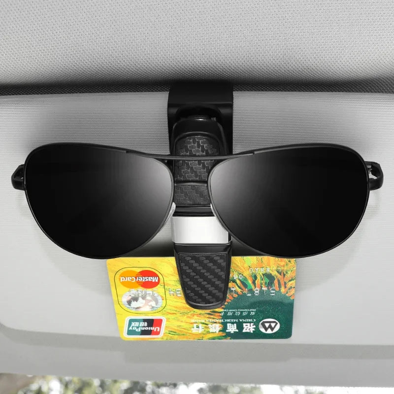 KCIMO 1Pc Car Glasses Case Sun Visor Glasses Holder Sunglasses Clip Eyeglasses Card Holder Auto Interior Accessories